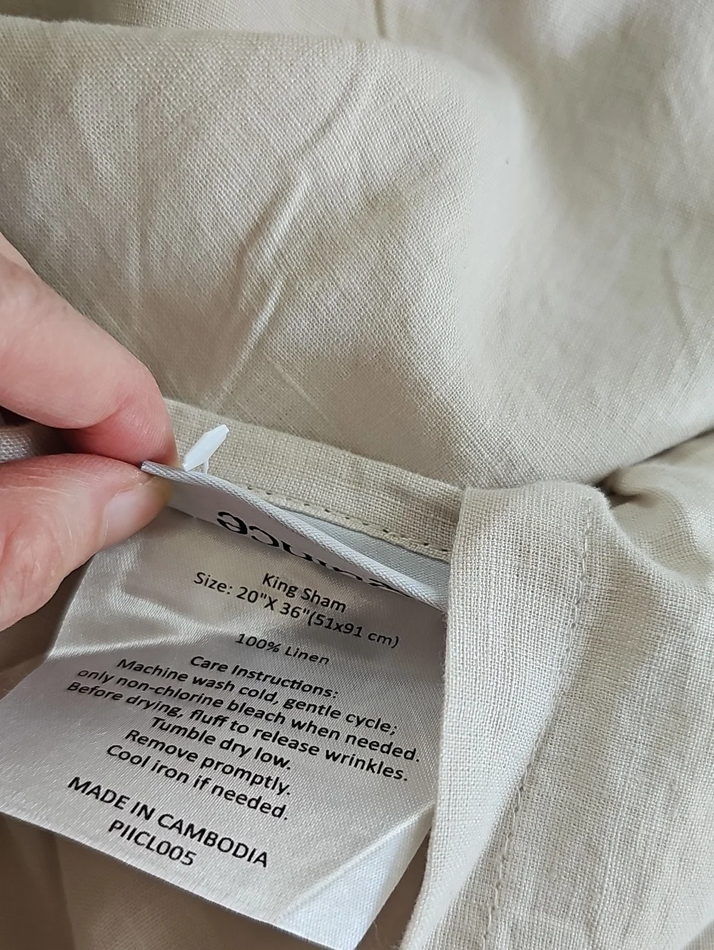 QUINCE European Linen Duvet Cover Set, King/Cal King Sand, MSRP $214